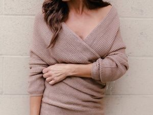 Soft and cozy wrap sweater L